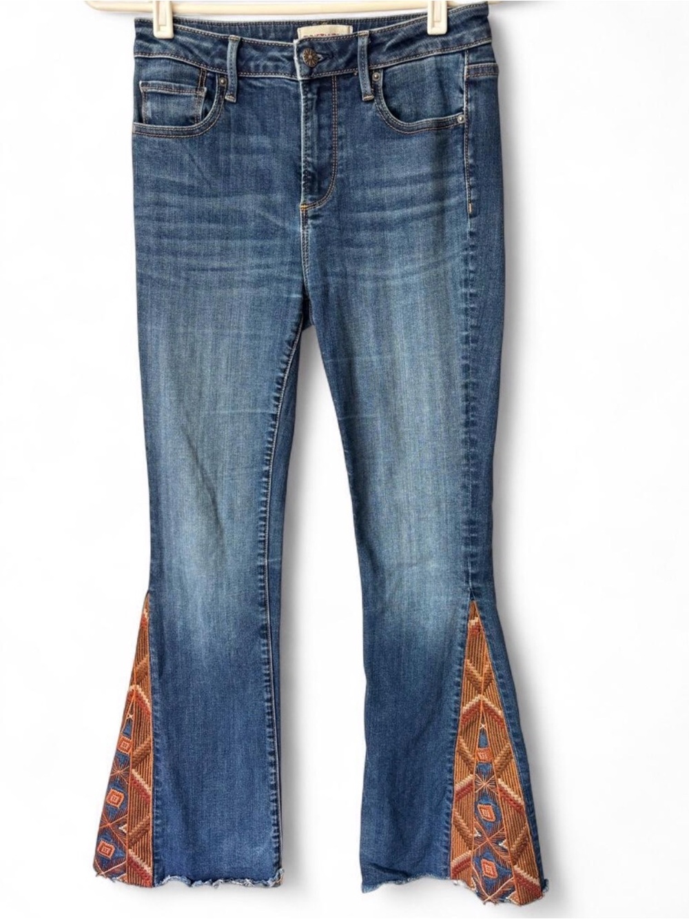 Driftwood Farrah Jeans floral flare embroidered boho southwestern jeans Size 26